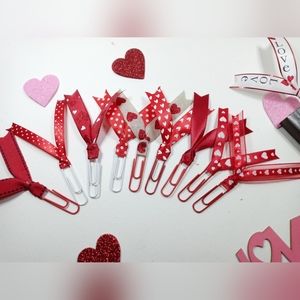 Valentine's Day Ribbon Paperclips, Love Gift Bookmark Paper Clips, girlfriend